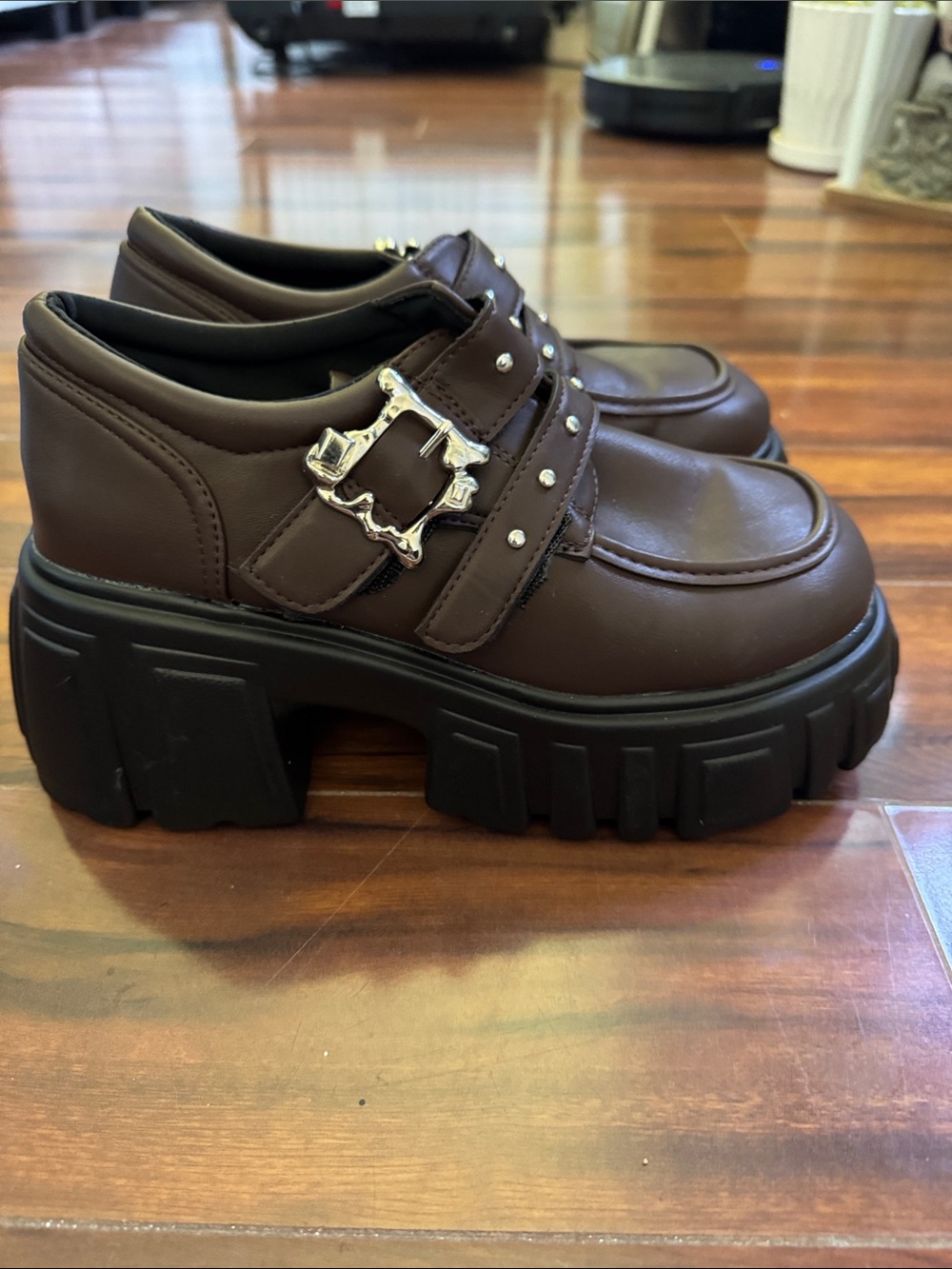 Chunky Platform Loafers in Dark Brown NWOT/Box